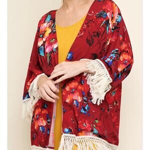 Umgee Women’s Watercolor Wonder Kimono Size Small New With Tags Bohemian